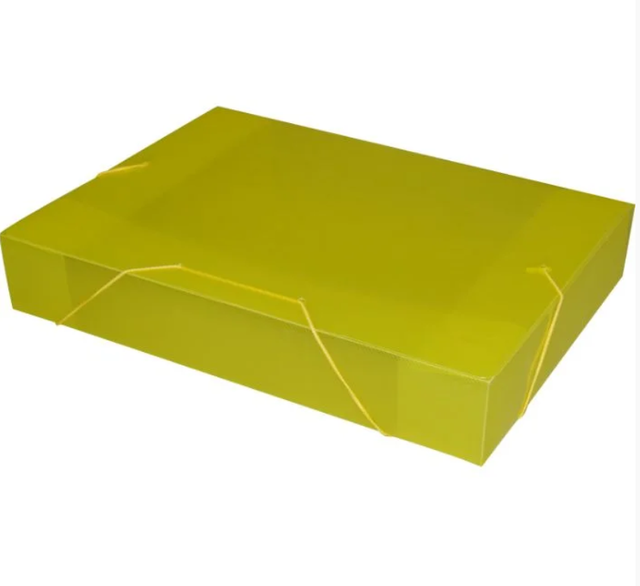 Pasta Aba El&aacute;stico 55mm Of&iacute;cio ACP Amarela 335mm x 245mm x 55mm