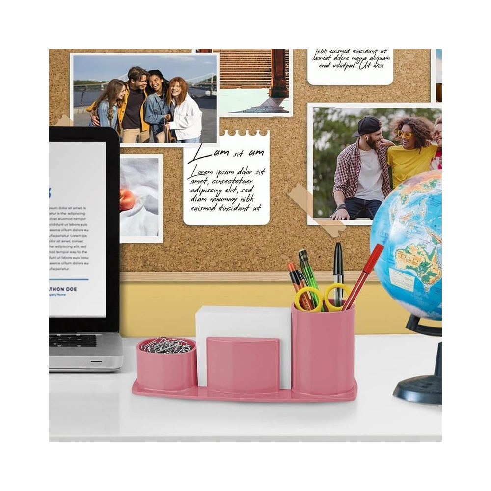 Porta L&aacute;pis Clips e Lembrete Acrimet Rosa