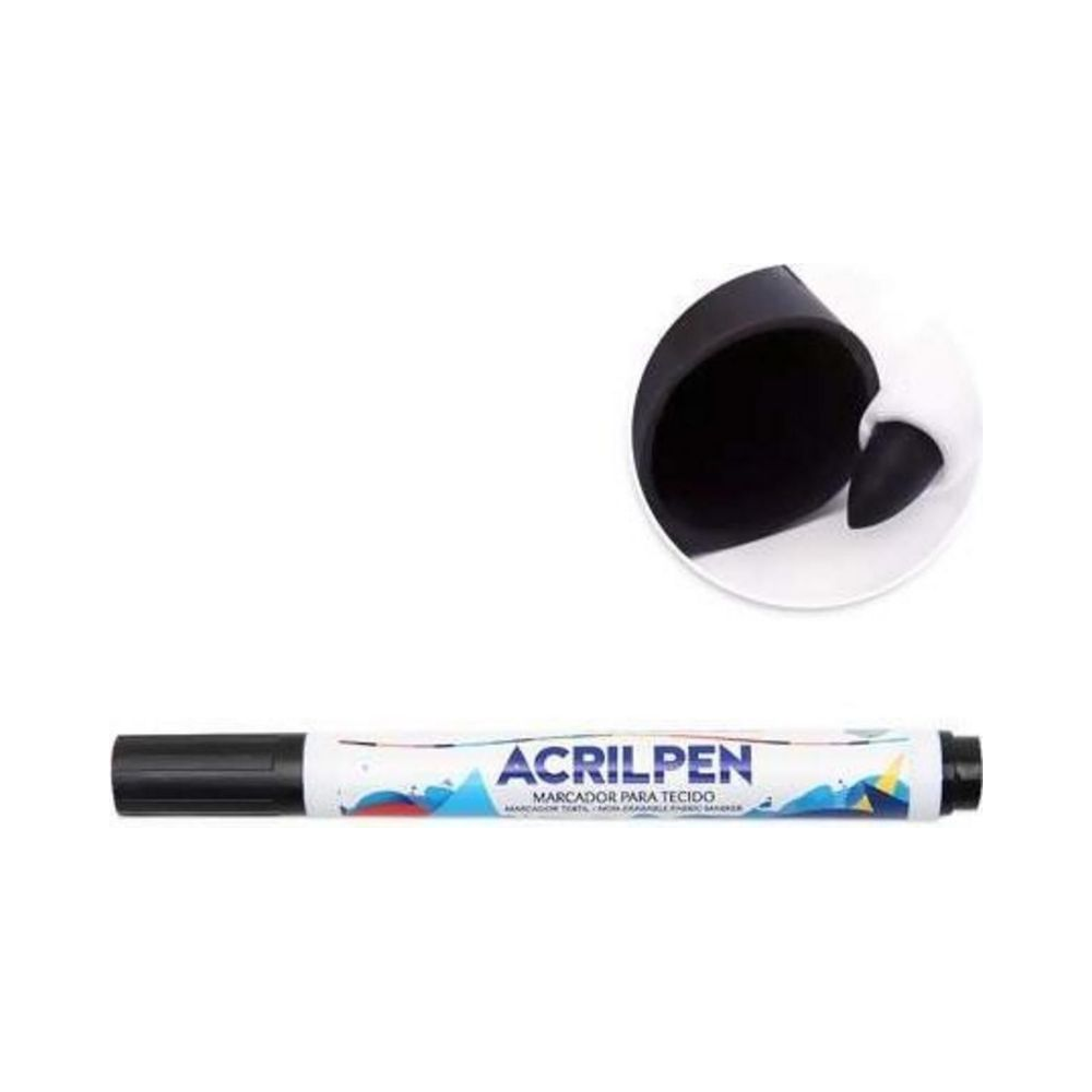 Caneta para Tecido Acrilpen Acrilex Preto