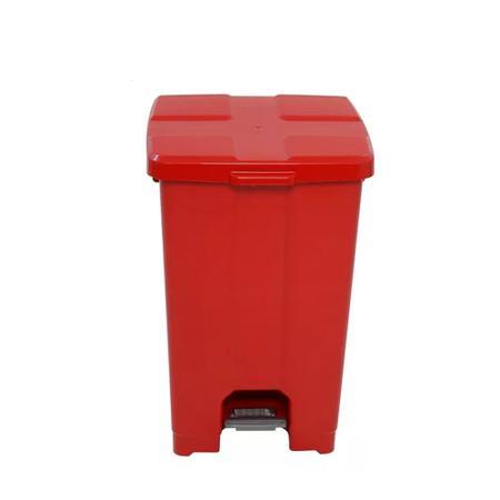 Cesto de Lixo Quadrado 60L JSN com Pedal Vermelho