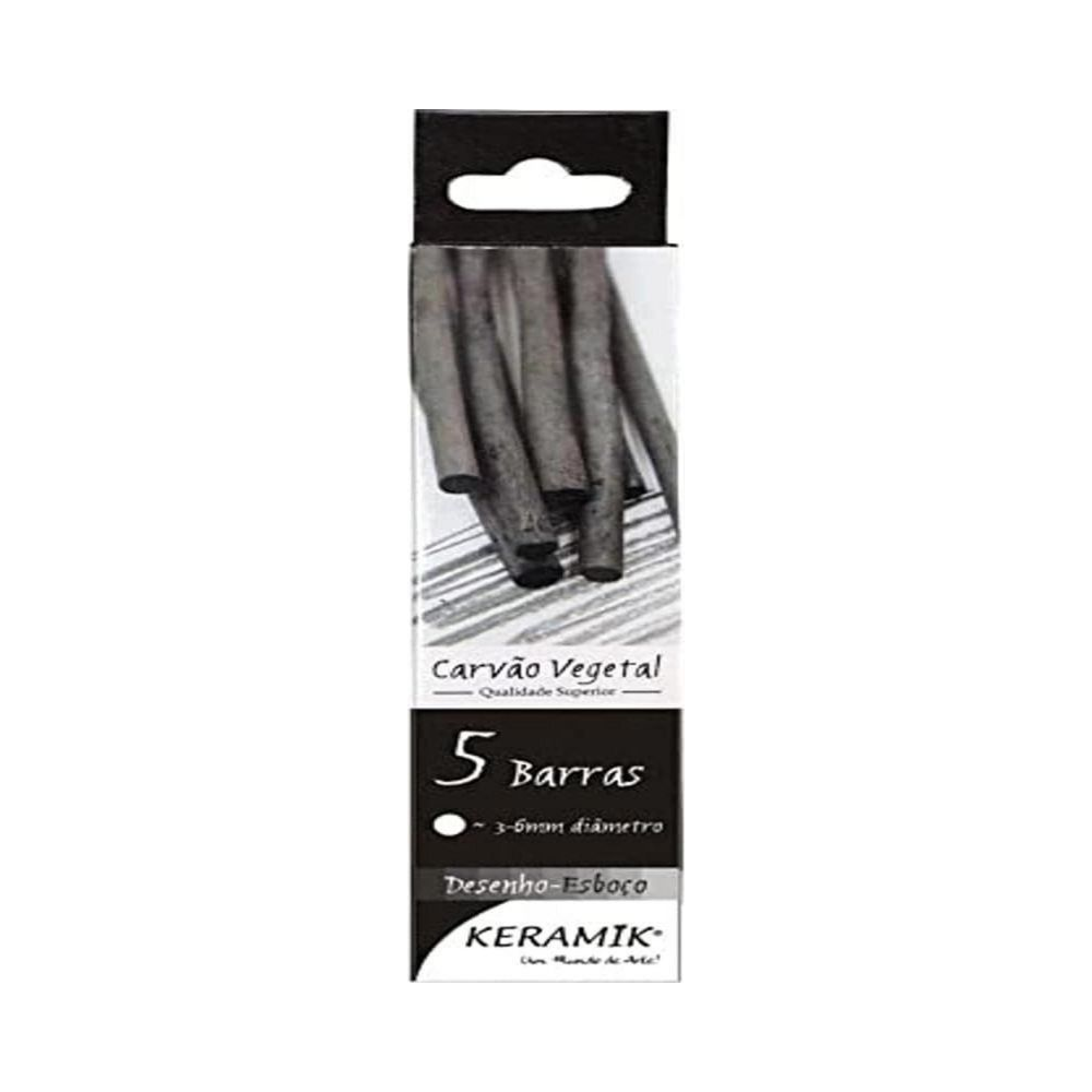 Carvao para Desenho Vegetal Natural 3- 6mm. com 05 Sc300-01 - Keramik