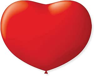 Bal&atilde;o de Cora&ccedil;&atilde;o 6" Vermelho Quente S&atilde;o Roque c/50 Unidades