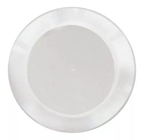 Prato Descart&aacute;vel Pl&aacute;stico Liso Redondo 18cm Goldenplast Branco 10 unidades
