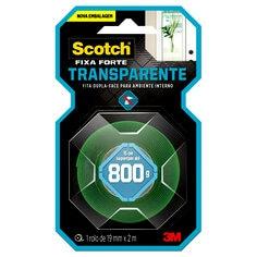 Fita Dupla Face Transparente Fixa Forte Scotch 3M 19mm x 2m