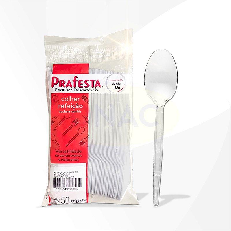 Colher Descart&aacute;vel para Refei&ccedil;&atilde;o Rioplast Transparente 50 unidades