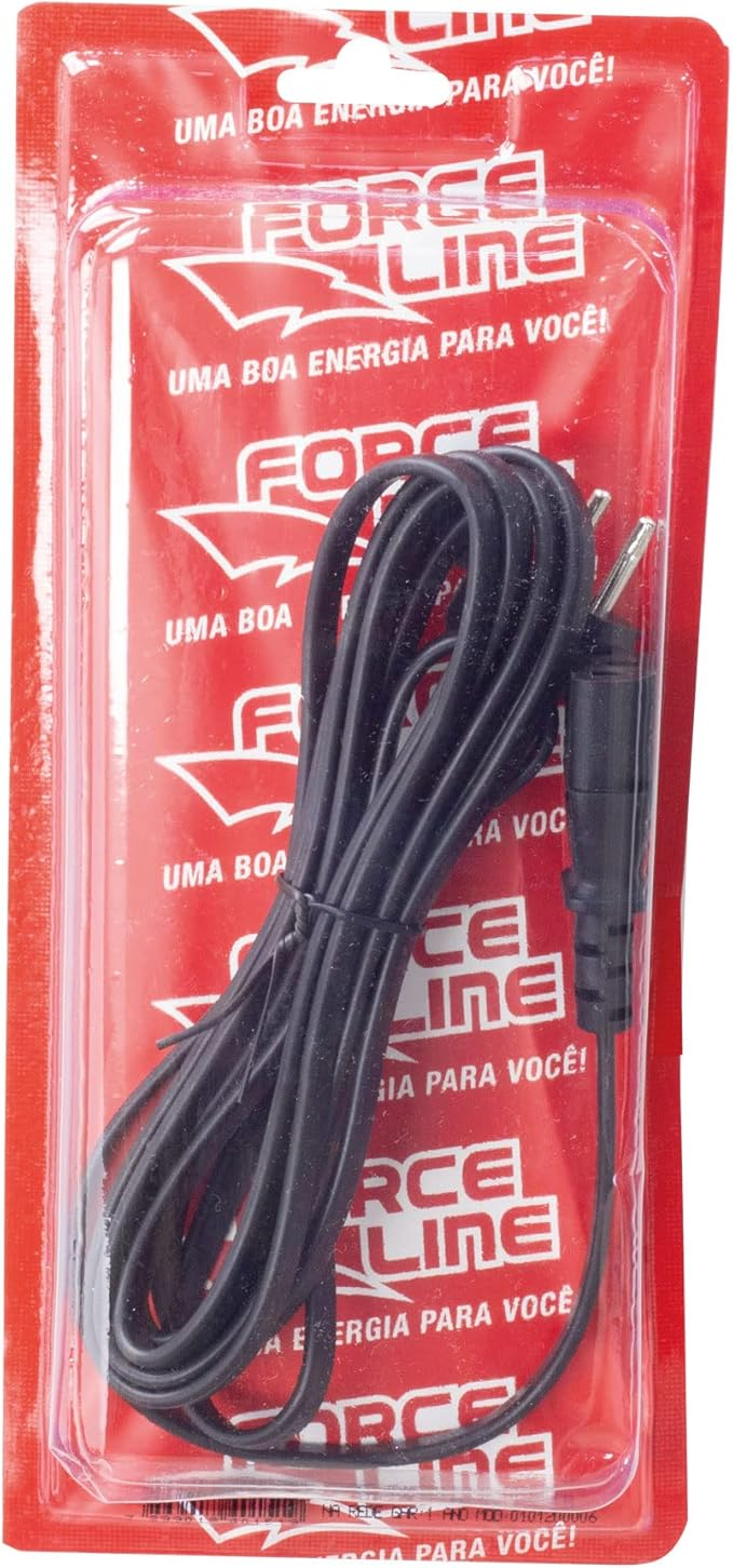 Cabo de For&ccedil;a Tripolar 0101200006 Force Line Preto 3m para PC e Monitor