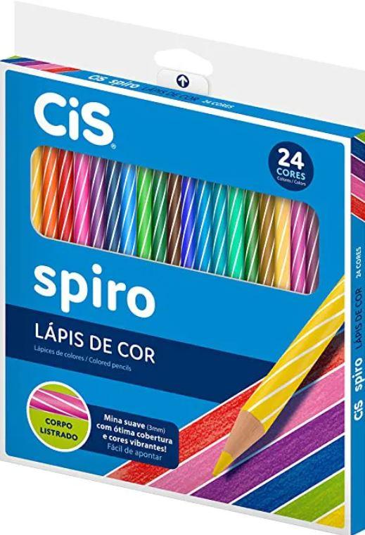 L&aacute;pis de Cor 3mm Spiro CIS Colorido 24 Cores