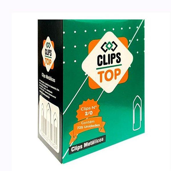Clips Met&aacute;licos 2/0 Grampos TOP Caixa com 725 Unidades