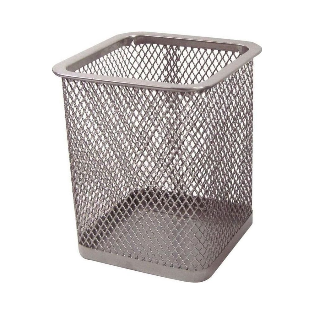 Acess&oacute;rio para Mesa Aramado Porta Lapis Quadrad Prata - Kit