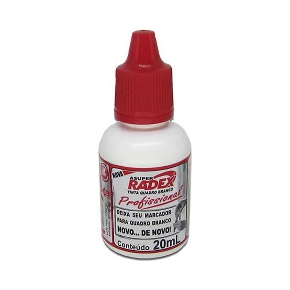 Tinta para Marcador de Quadro Branco Radex Vermelho 20ml Radex &Aacute;lcool Vermelho