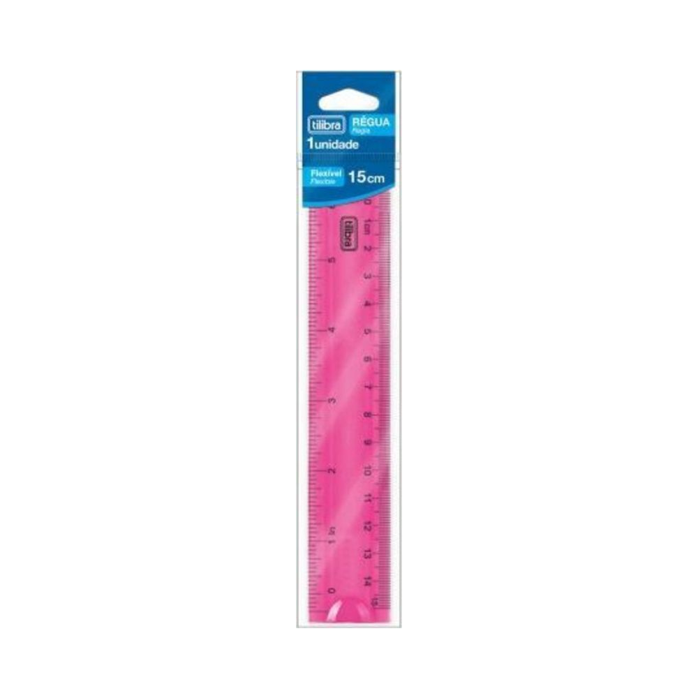 R&eacute;gua Flex&iacute;vel 15cm Rosa Tilibra