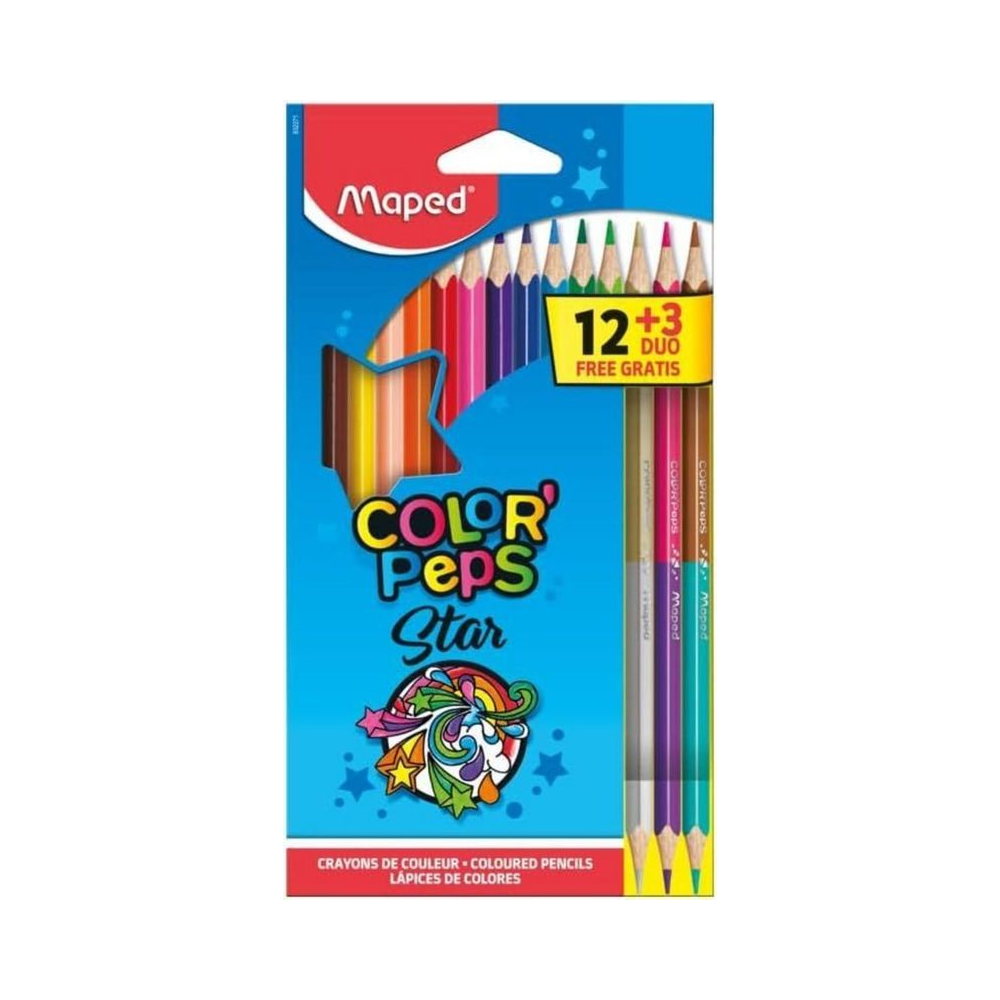 L&aacute;pis de Cor Color Peps Star Maped Multicores