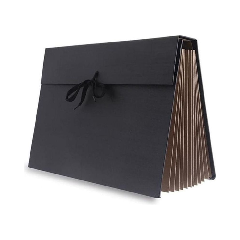 Pasta Sanfonada Papel&atilde;o Of&iacute;cio 31 Divis&oacute;rias Dello Preto