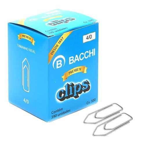 Clips para Pap&eacute;is A&ccedil;o Galvanizado Bacchi Multicolor 390 Unidades