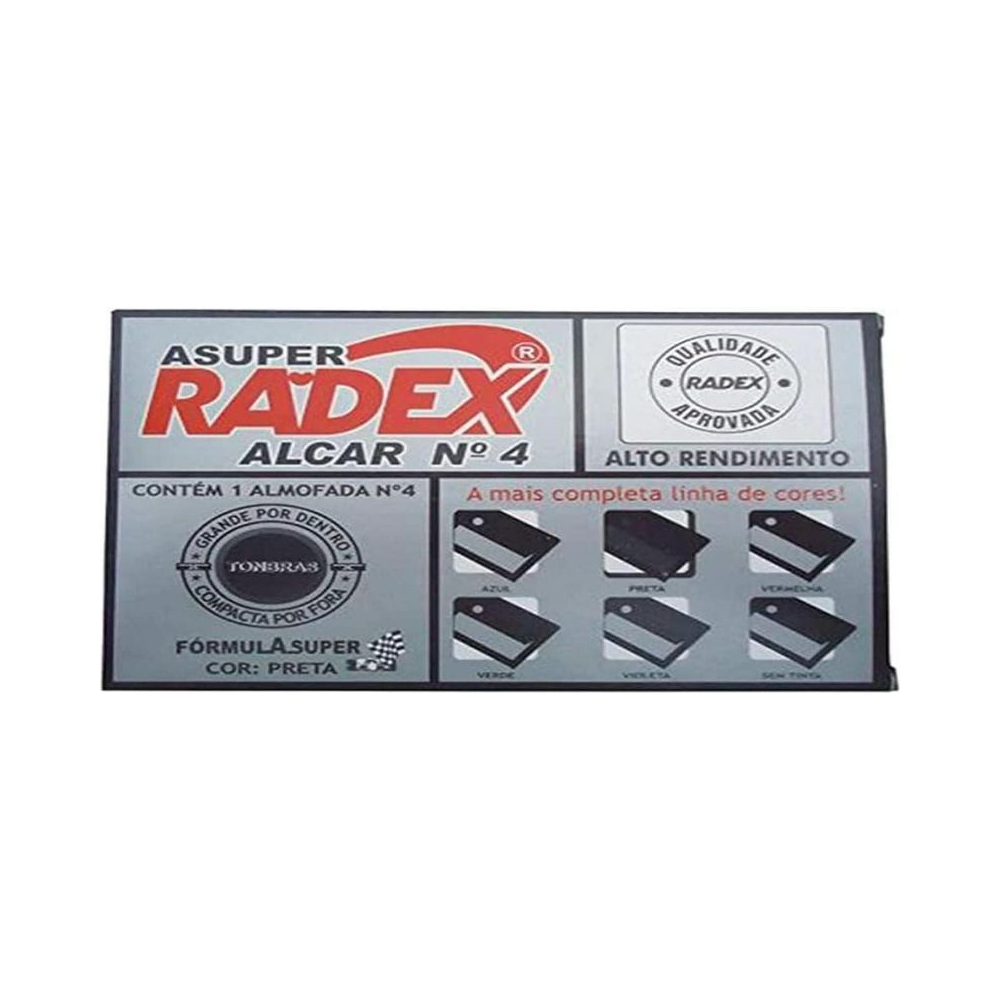 Almofada para Carimbo Alcar N&ordm; 4 Radex Preto