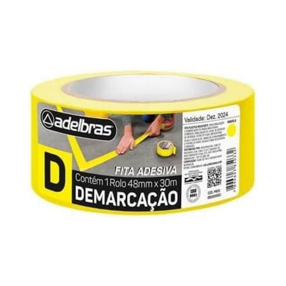 Fita para Demarca&ccedil;&atilde;o de Solo 48mmx30m Amarela Adelbras PT