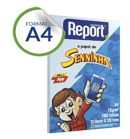 Papel Sulfite Colorido A4 Report Senninha Azul 100 folhas 210mm x 297mm 75g/m&sup2;
