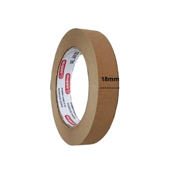 Fita para Empacotamento 18mmx50mts Adelbras Papel Kraft Marrom