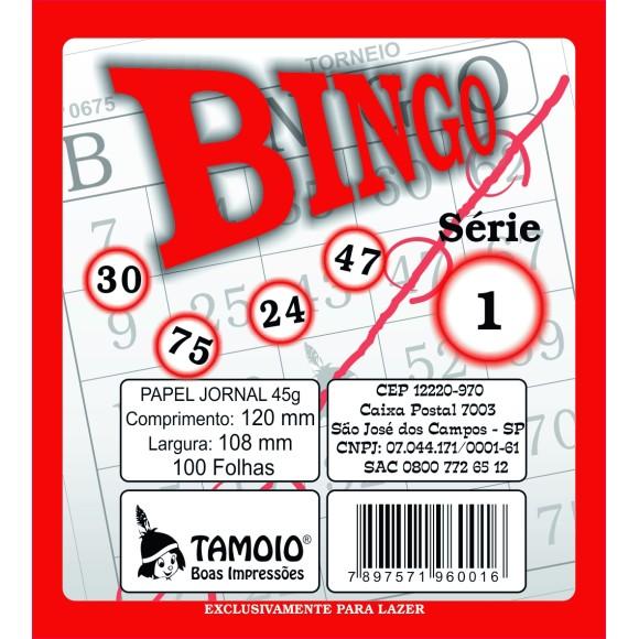 Tal&atilde;o de Bingo  100 Folhas 120x108mm Tamoio Papel Vermelho