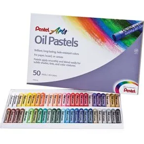 Giz Pastel Oleoso  50 Cores Pentel Cera Colorido