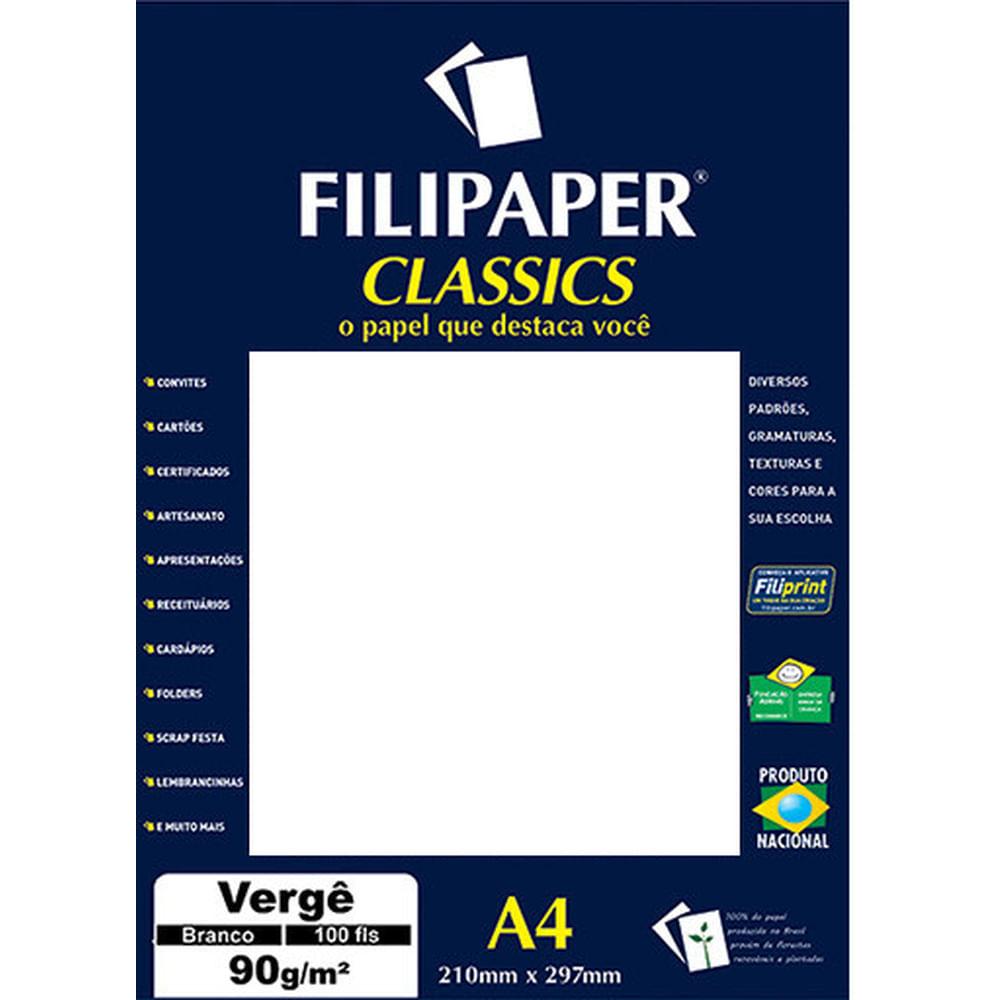 Papel A4 Verge Branco 180g Filiperson 48025810