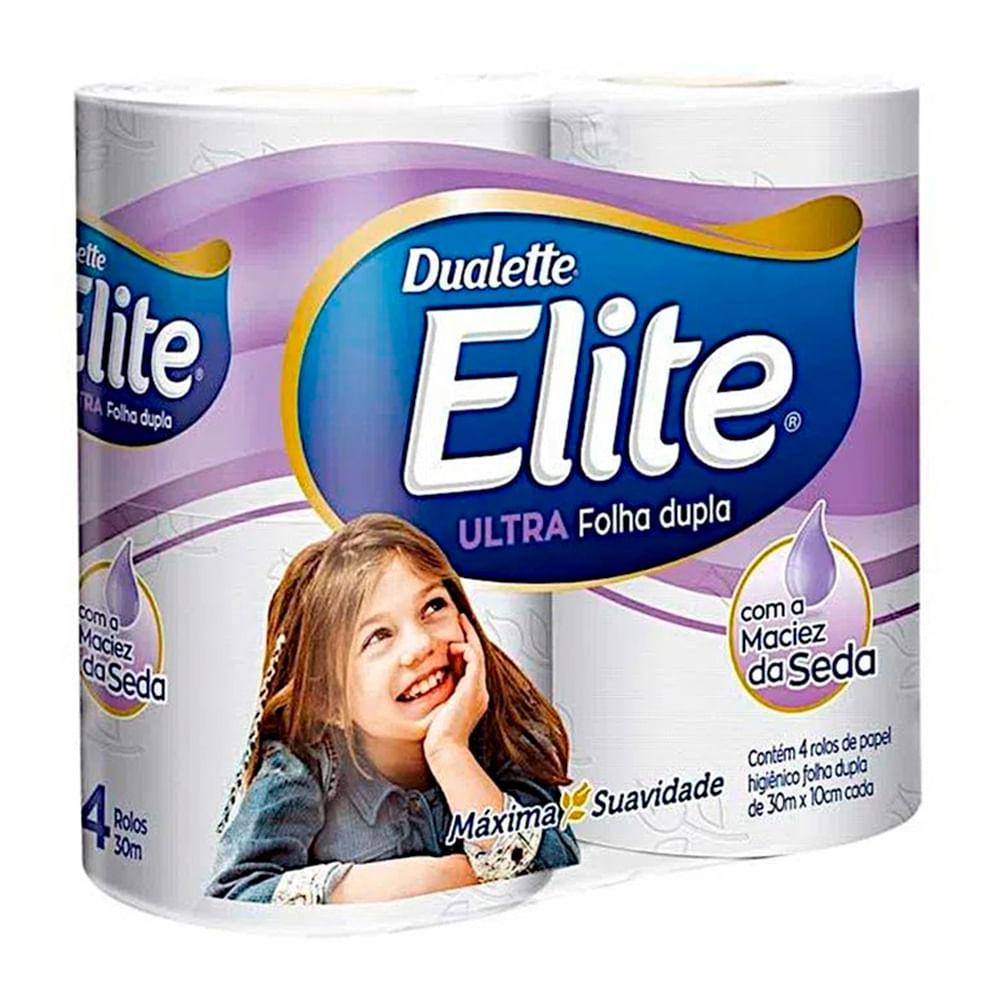Papel Higi&ecirc;nico Folha Dupla 30m x 10cm Elite 4 rolos