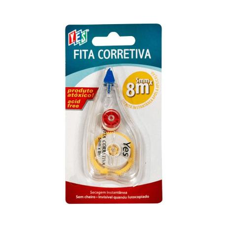Fita Corretiva YES Unitaria 5mm x 8m Branco