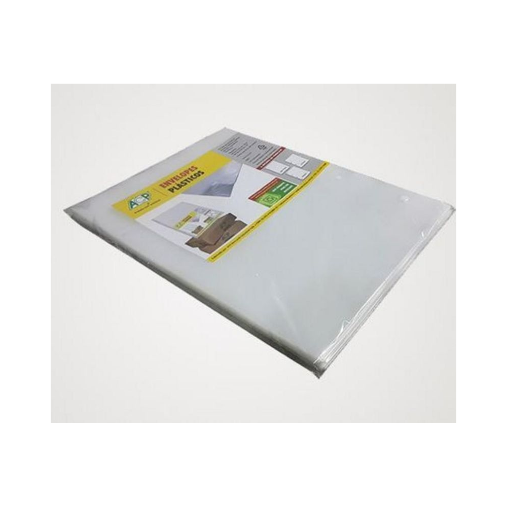 Envelopes Pl&aacute;sticos 0.15mm Sem Furo Of&iacute;cio ACP 240mm x 325mm Transparente 20 unidades