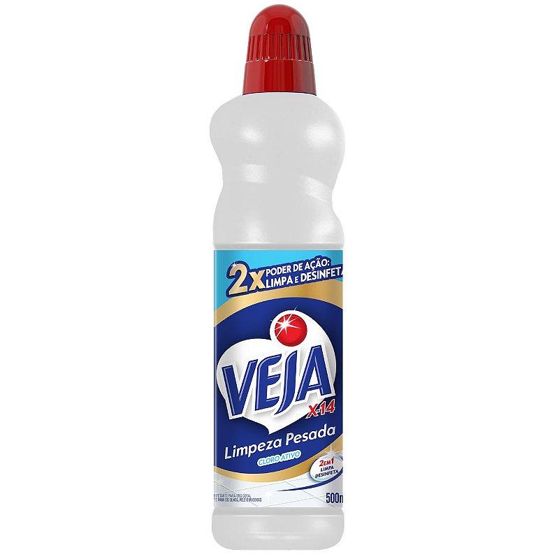 Desinfetante com Cloro Ativo X-14 Veja Limpeza Pesada Refil 500ml