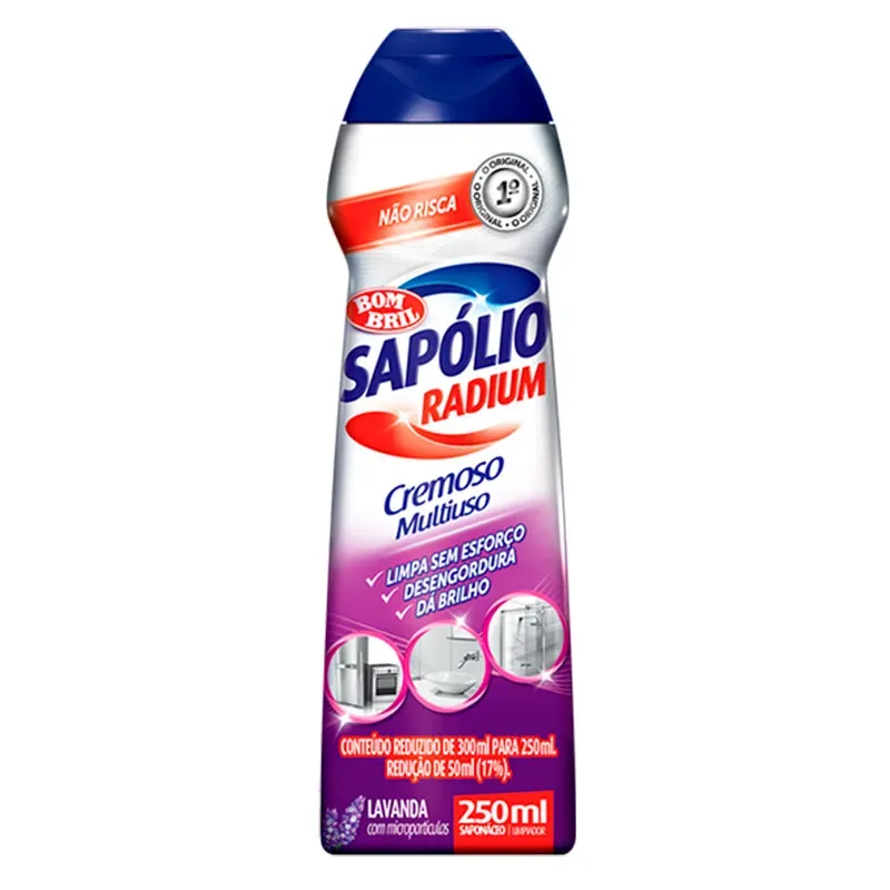 Sapon&aacute;ceo Limpador Cremoso Sap&oacute;lio Radium Lavanda 250ml