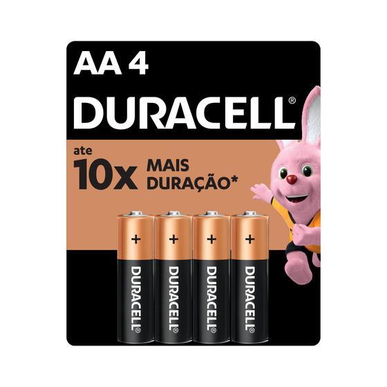 Pilha Alcalina AA 1.5V Duracell Longa Dura&ccedil;&atilde;o 4 Unidades