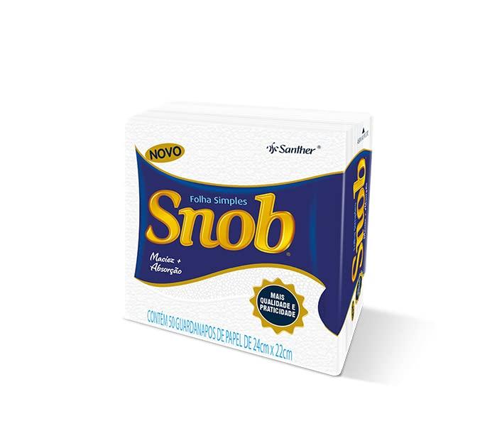 Guardanapo de Papel Folha Simples Branco Snob Dia a Dia 50 unidades 24cm x 22cm