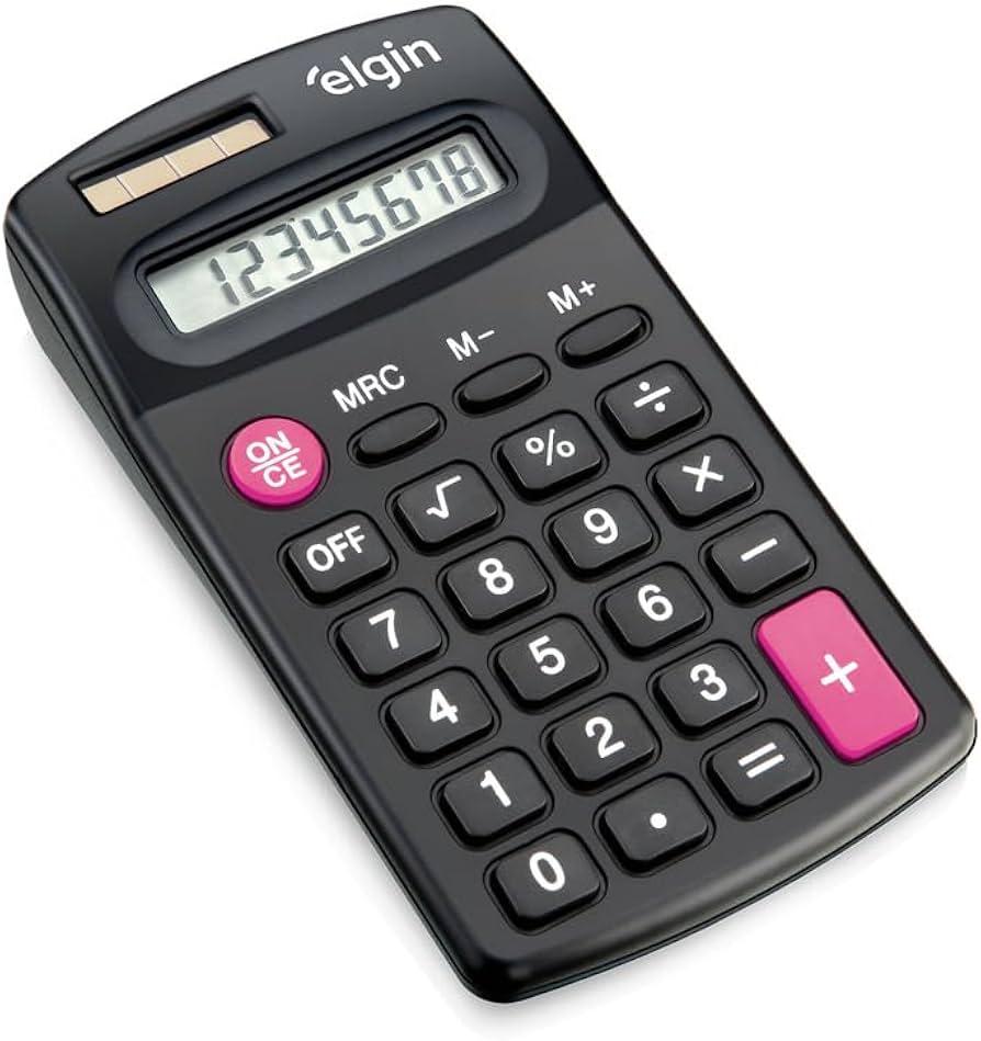 Calculadora Bolso CB 1485 Elgin 8 D&iacute;gitos Preta Visor Cristal L&iacute;quido