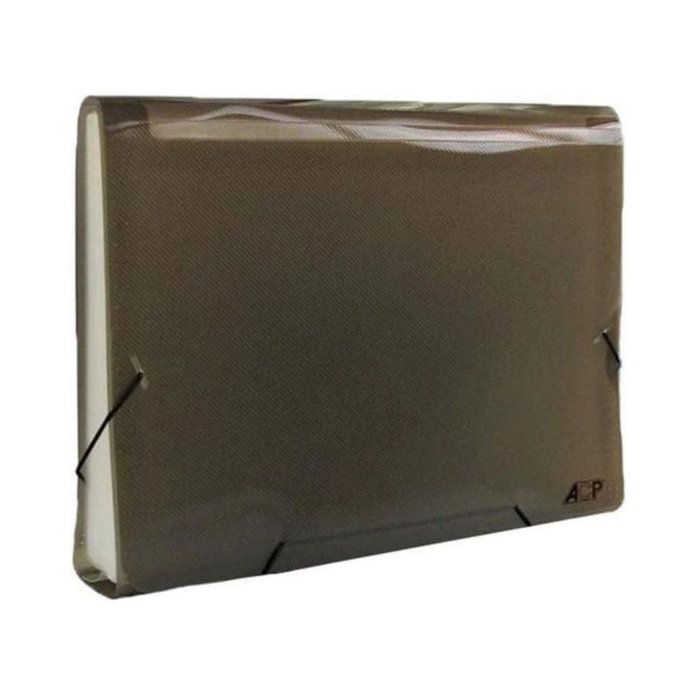 Pasta Sanfonada A4 com el&aacute;stico 12 divis&otilde;es ACP Fum&ecirc; 330mm x 235mm x 35mm