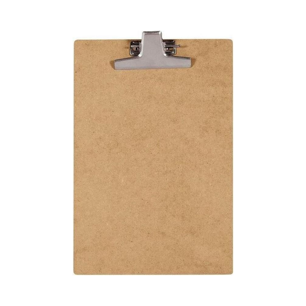 Prancheta HDF Of&iacute;cio Souza Marrom com Prendedor de Metal