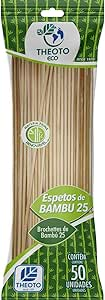 Espeto de Bambu 25cm Theoto 50 unidades