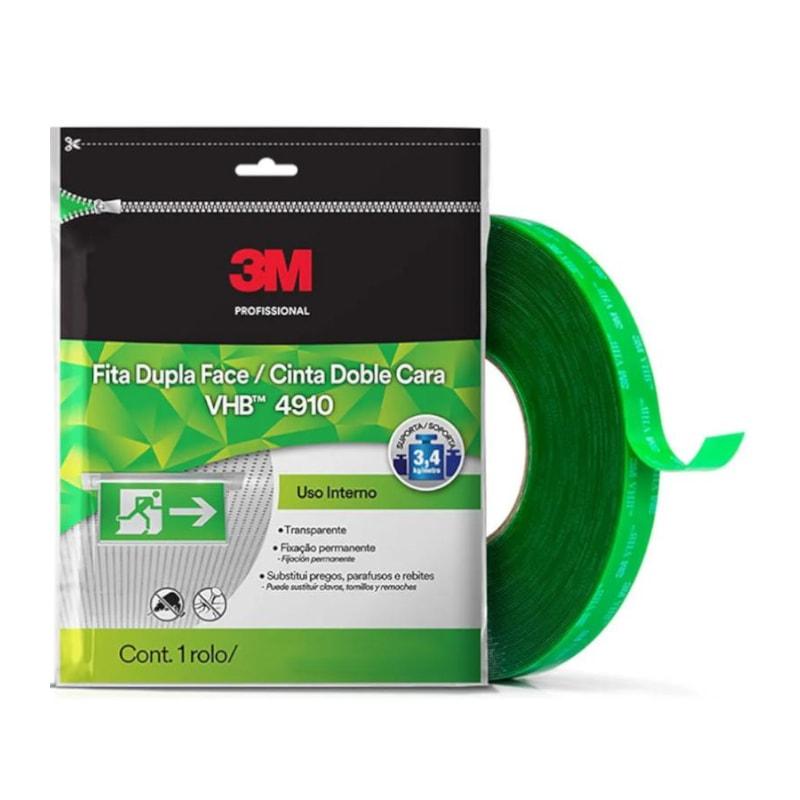 Fita Dupla Face 12mm x 20m VHB 4910 Transparente 3M