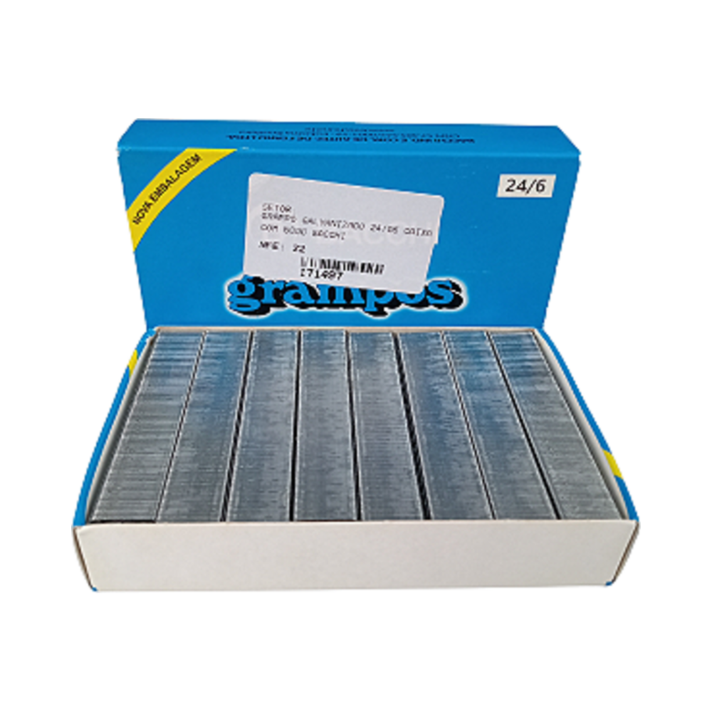 Grampos Galvanizados 24/6 Bacchi 5000 unidades