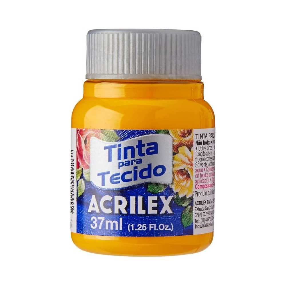 Tinta para Tecido Acrilex Amarelo Ouro 37ml