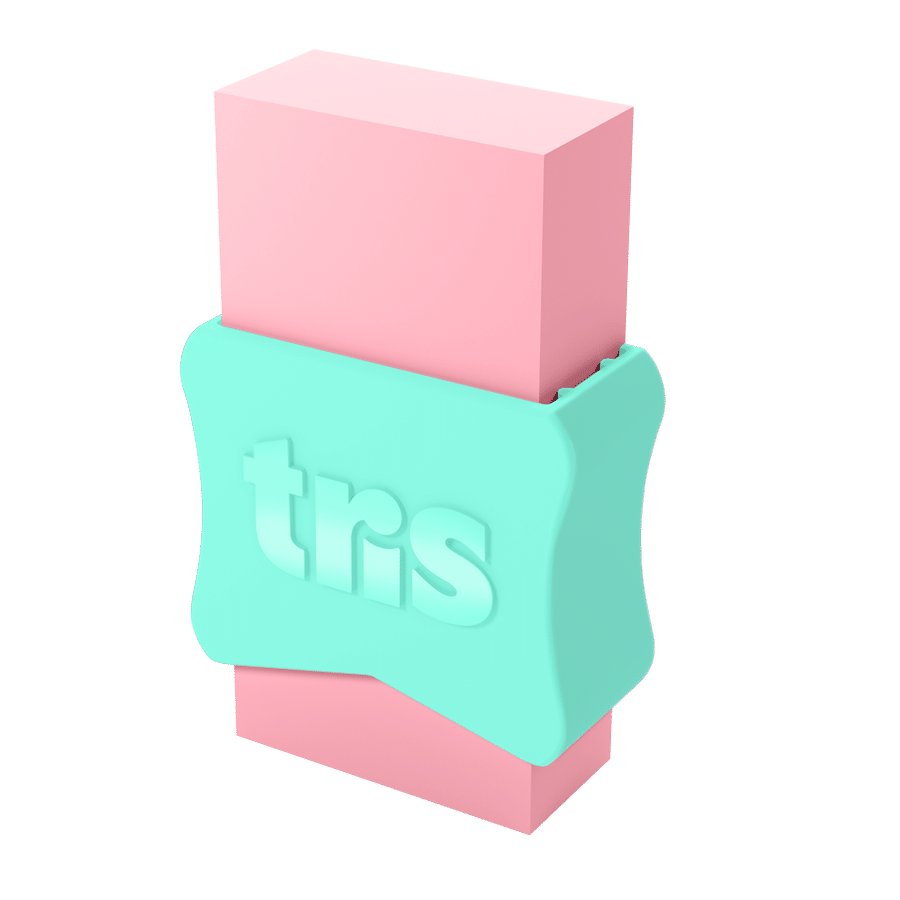 Borracha School Pastel Tris Cores Sortidas 1 Unidade