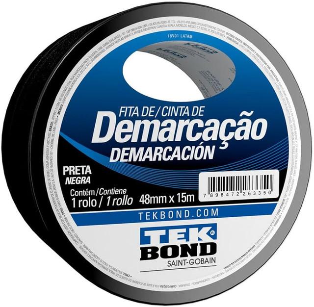 Fita de Demarca&ccedil;&atilde;o Tek Bond Preta 48mm x 15m Unit&aacute;rio