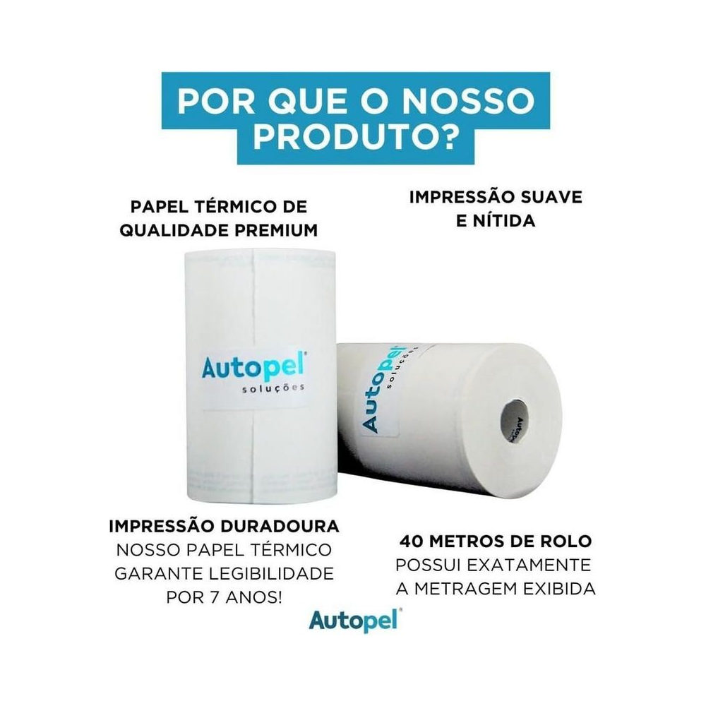 Bobina T&eacute;rmica Branca 80x40 Autopel Unit&aacute;rio