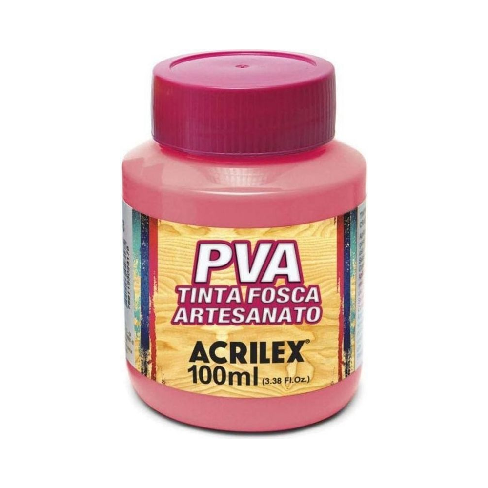 Tinta PVA Fosca 100ml Acrilex Rosa