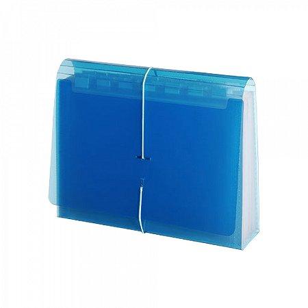 Pasta Sanfonada Polipropileno Meio Of&iacute;cio Plascony Azul 31 Divis&otilde;es