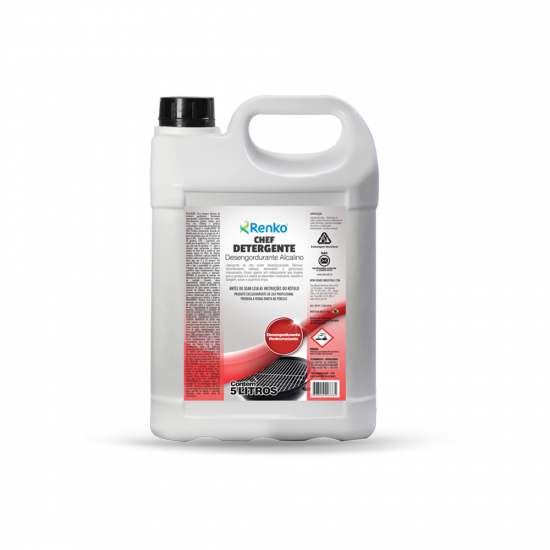 Detergente Desengordurante Alcalino Renko Chef 5 litros Unit&aacute;rio