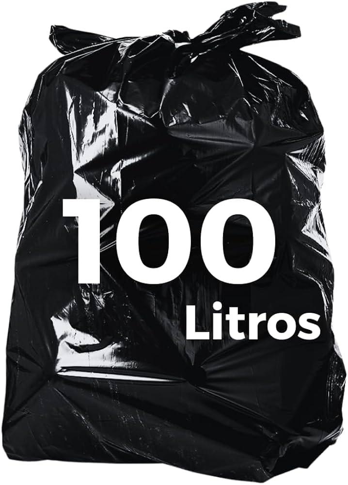 Saco para Lixo 100 litros Preto Gen&eacute;rico 50 unidades