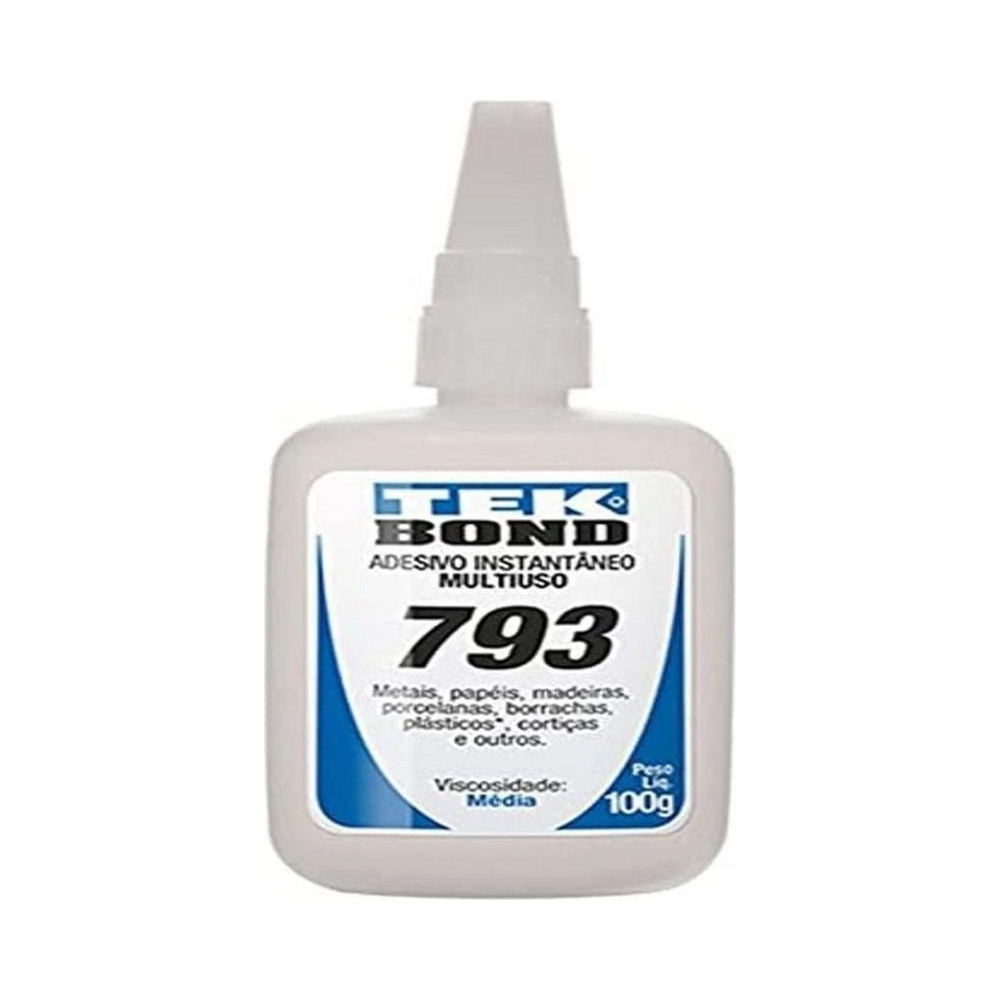 Adesivo Instant&acirc;neo Tek Bond 793 100g Bico Anti-entupimento Branco