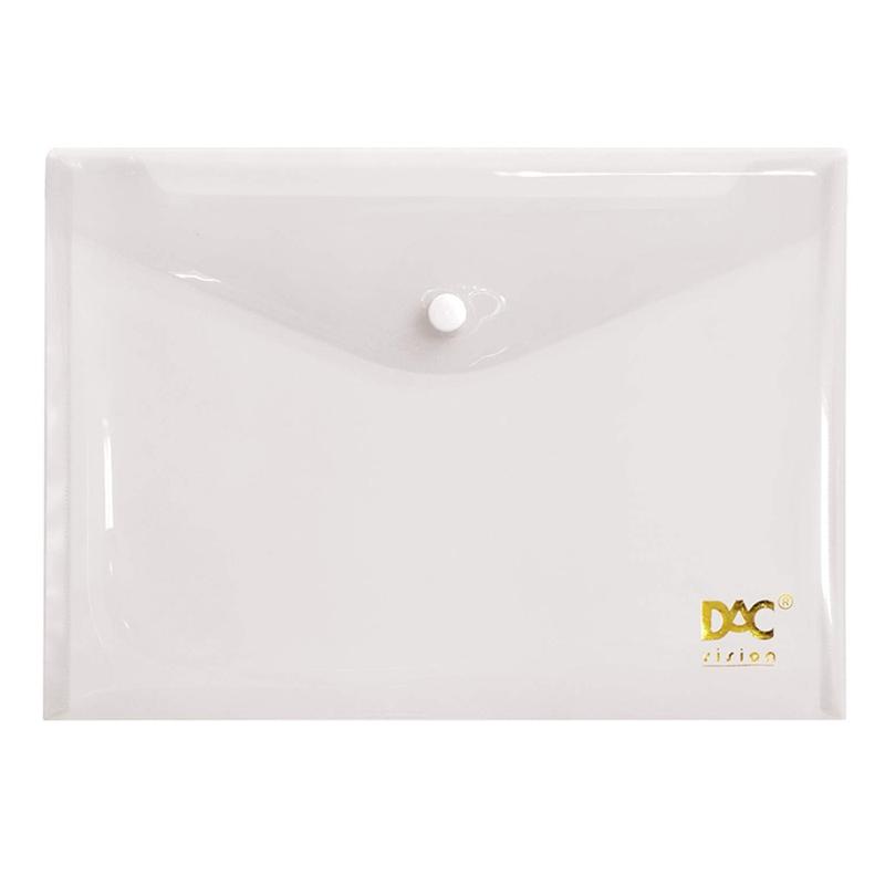 Malote Pl&aacute;stico com Bot&atilde;o A5 DAC170mm x 240mm Transparente Unit&aacute;rio