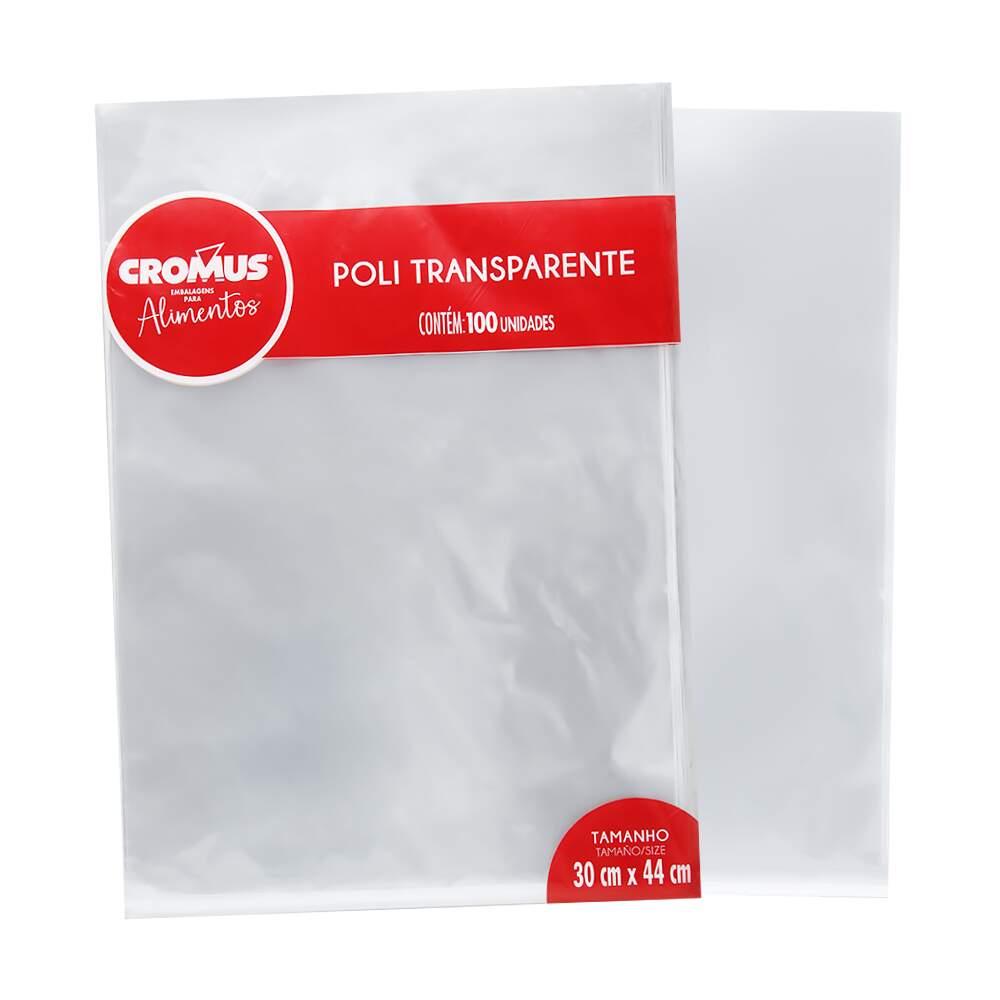 Embalagem para Alimentos Cromus Politransparente 50 Unidades 30cm x 44cm