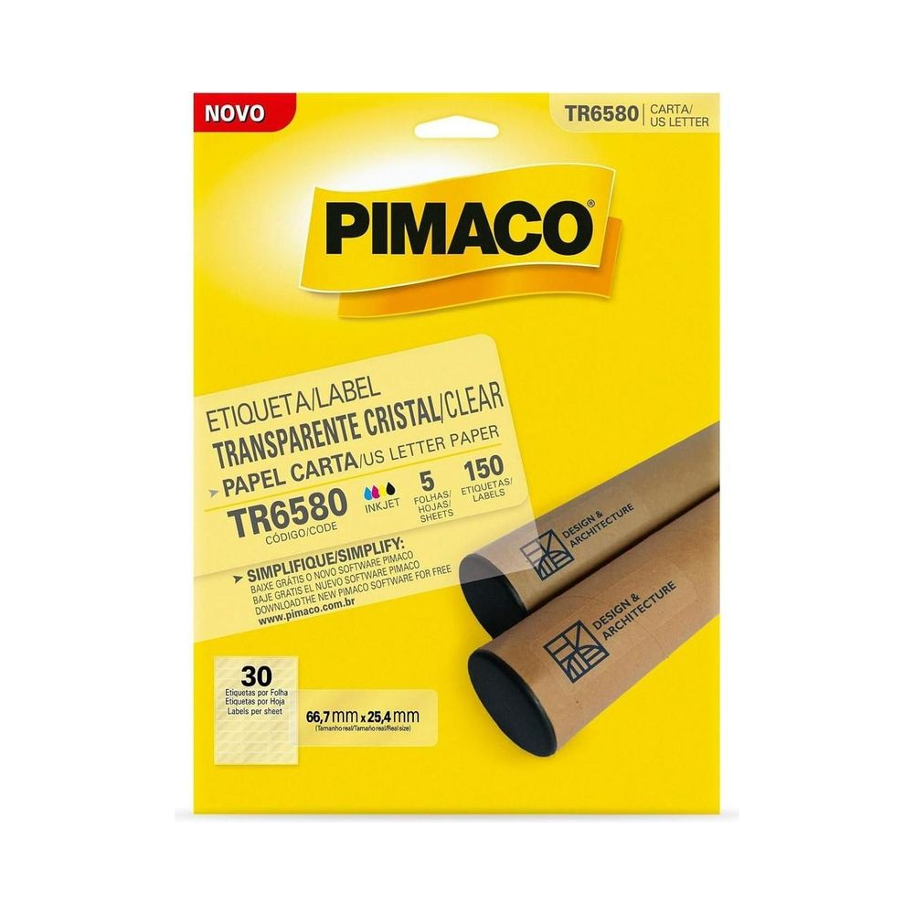 Etiqueta Transparente 66,7mm x 25,4mm Pimaco Carta